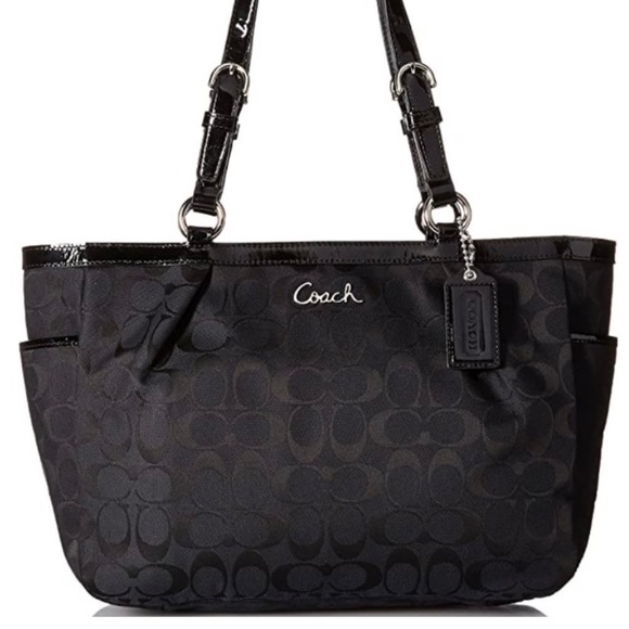 Coach Signature Gallery East West Black  Tote Handbag Purpose - Picture 1 of 16